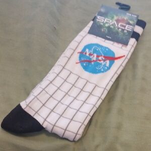 Space-Themed Black and White Men's Socks
